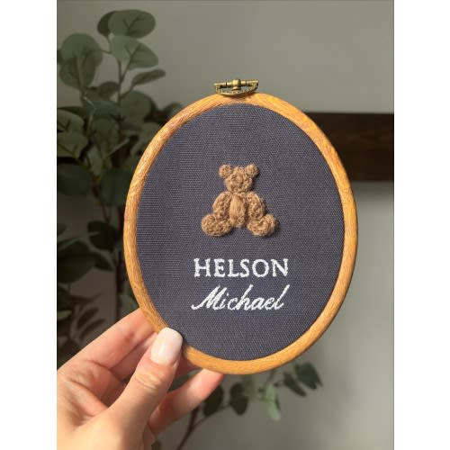 Handmade vintage teddy bear frame