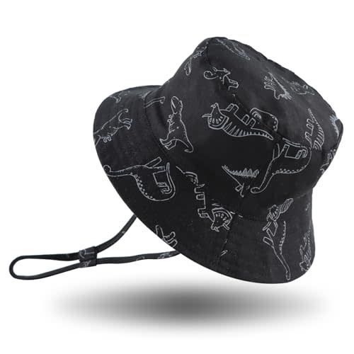 JANGANNSA Dinosaur Baby Boys Sun Hat Cotton Toddler Girls Bucket Hats Summer Sun Protect Cap for Kids