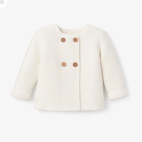 Whisper White Sofia + Finn Knit Baby Cardigan – Elegant Baby