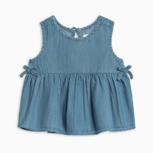 Lana Chambray Ruffle and Bow Tank