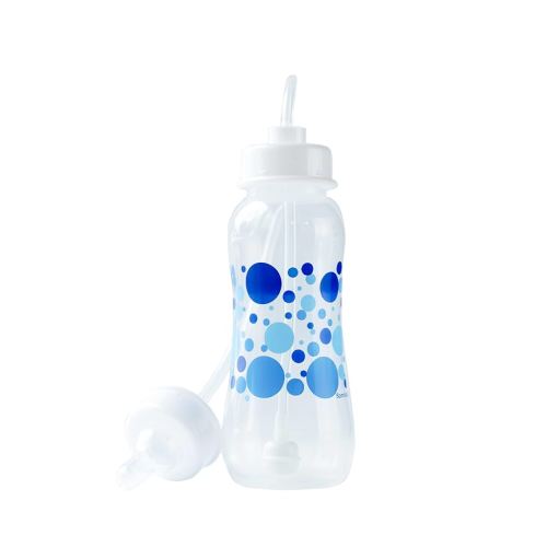 Hands-Free Baby Bottle - Anti-Colic Nursing System 9 oz Baby Bottle with Fast Flow Nipple/Teat 3m+ Infant with Tube Straw Feeding System for Toddler (1 Bottle - Blue)