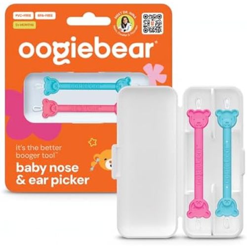 oogiebear Baby Nose & Ear Picker with Case, 3 Pieces, Blue & Raspberry