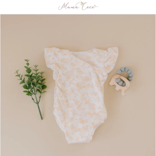 RUFFLE CUFF LONG SLEEVE WINGED BODYSUIT