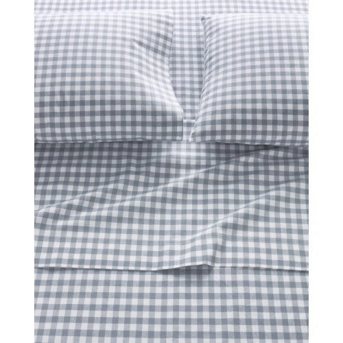 Cozy Gingham Organic- Cotton Flannel Sheets | Garnet Hill