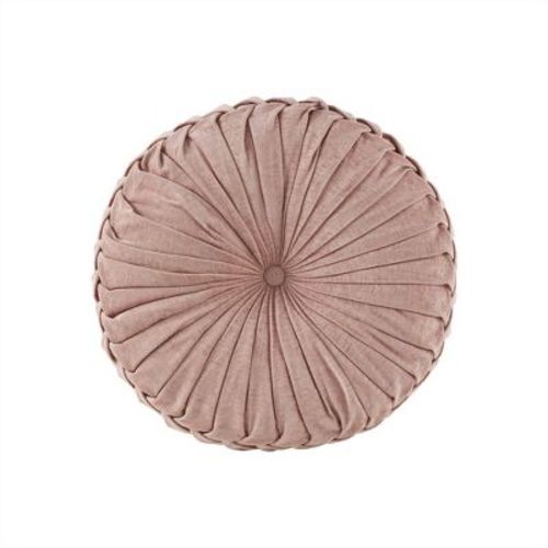 22" Oversize Lorissa Poly Chenille Round Floor Pillow Blush - Intelligent Design: Indoor Support Cushion, Polyester Fill