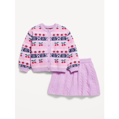 SoSoft Cropped Cardigan Sweater and Skirt Set for Toddler Girls