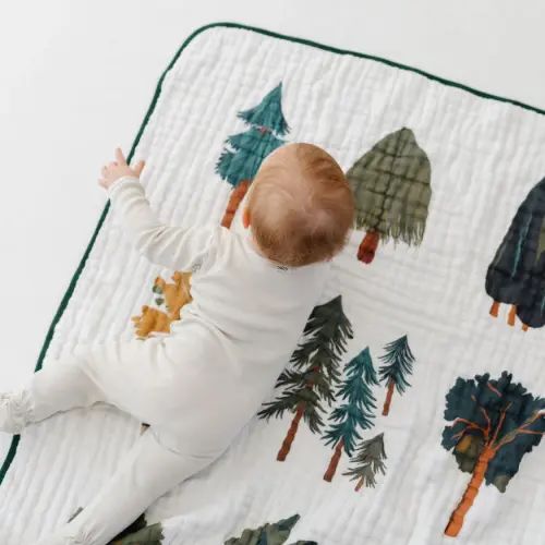 Forest Trees Quilt - Woodland Muslin - Clementine Kids - Toddler Quilt – Project Nursery