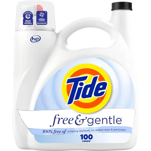Tide Free & Gentle Liquid Laundry Detergent, 100 Loads, 132 fl oz, Tide Laundry Detergent, Clean Laundry Detergent