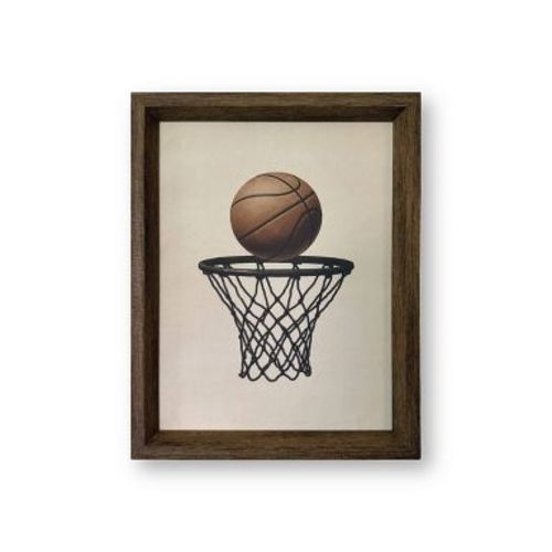 Petal Lane 11"x14" Basketball Net Dimensional Rustic Frame Wall Art