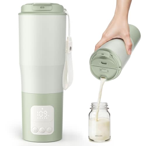 Portable Bottle Warmer for Travel – 3.94” Wide Mouth for 100W Fast Heating | Cordless &Milk Warmer, dual modes for breast milk & water, precise temp, an ideal baby essential for new moms & outdoor use