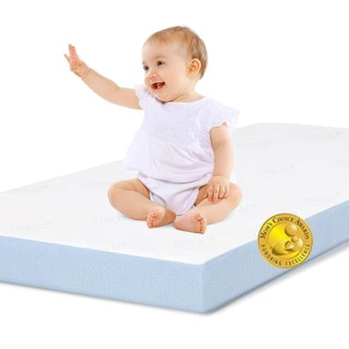 Babelio Breathable Crib Mattress, Dual Sided, Memory Foam Toddler Mattress