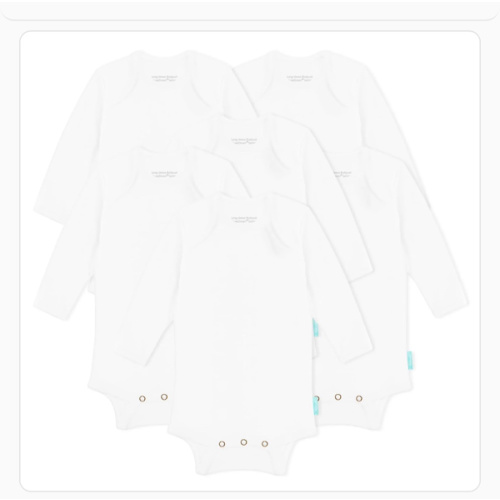 Supersoft Long Sleeve Baby Bodysuits, Premium Bamboo Rayon Bodysuit Unisex Boy Girl 0-3-6-9-18-24 months, 6-pack