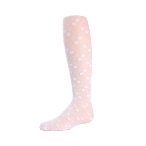 Infant Sweet Blossoms Sheer Raised Floral Print Tights, 0-6M