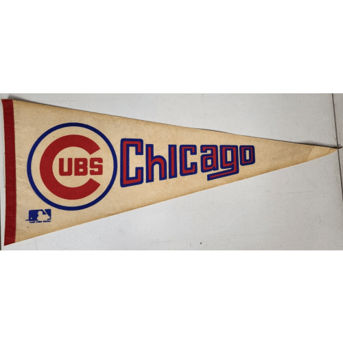VINTAGE 70'S 80'S CHICAGO CUBS BASEBALL PENNANT FLAG RARE