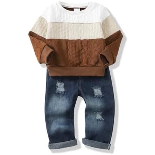 XUANHAO Baby Boy Clothes Infant Toddler Boy Outfits 12 18 24 Months 2T 3T 4T 5T Jeans Pants Clothing Set Fall Winter Clothes