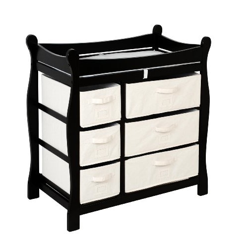 Badger Basket Baby Changing Table with Six Baskets - Black 