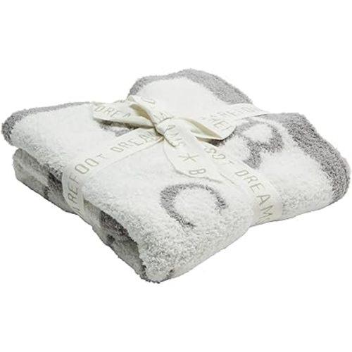 Barefoot Dreams CozyChic® ABC Blanket Dove Gray/Pearl One Size