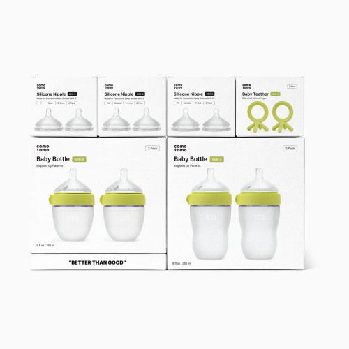 Comotomo Newborn Starter Set (12 Piece Set) - Green