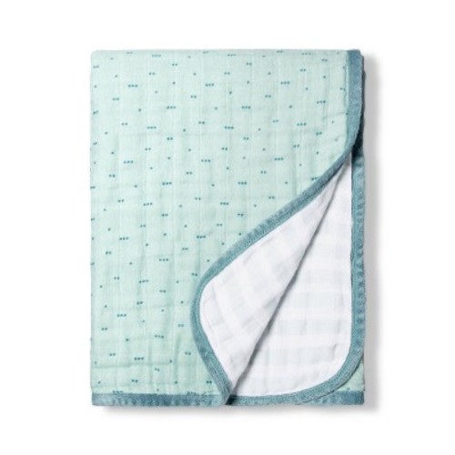 Muslin Quilt Blanket Aqua Dots - Cloud Island™ Blue