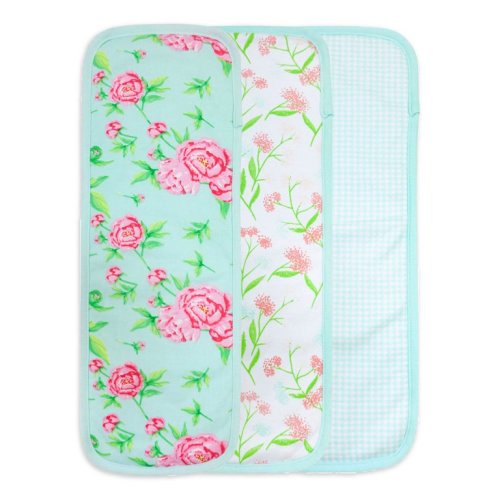 Parents Choice Girls' Burp Cloth, 3 Pack