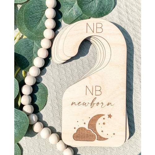 Moon and Stars Nursery, Baby Closet Dividers, Closet Divider, Wooden Closet Divider, Baby Shower Gift, Baby Clothes Organizer