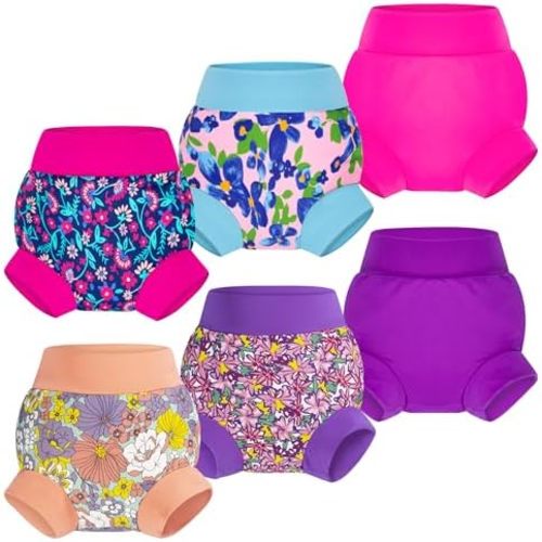 BIG ELEPHANT Baby Swim Diapers 3/6 Pack – Reusable Waterproof Diapers, Soft Breathable Swimwear for Boys and Girls