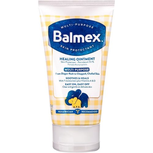 Balmex Multi-Purpose Healing Ointment & Skin Protectant for Diaper Rash and Chafing, with Petrolatum, 7 Moisturizers and Vitamins A&D, Pediatrician Recommended and Paraben-Free, 3.5oz