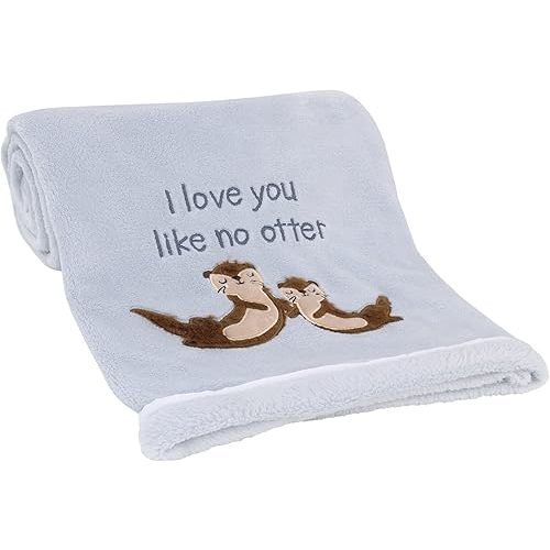 NOJO Arctic Adventure Light Blue Tan Super Soft Baby Blanket