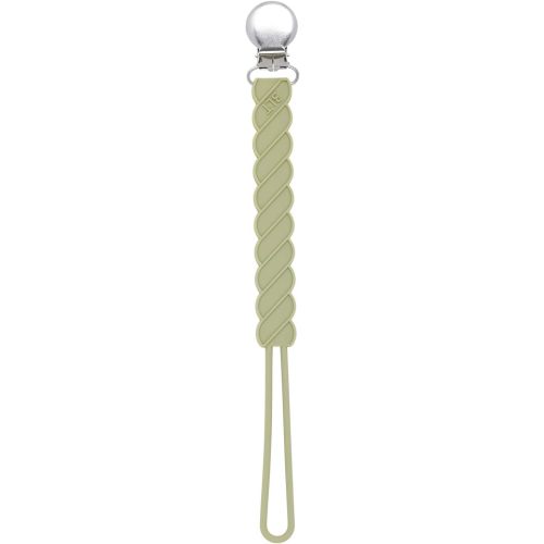 Three Little Tots All Silicone Modern, Short and Safety Tested Pacifier Clip (Olive, Twist)