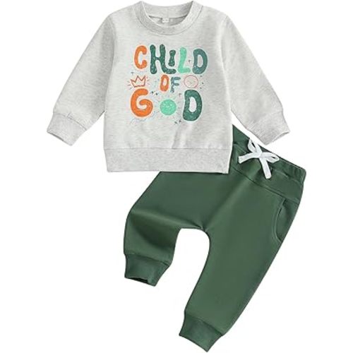 Murnouche Toddler Baby Boy Clothes Fall Winter Outfits Long Sleeve Sweatshirt Casual Pants Set