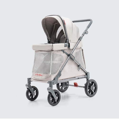 Familidoo Q1 Multi-Use Kids Wagon Stroller – Foldable, Lightweight & All-Terrain for Kids & Pets – 5-Point Safety Harness, Rain Cover & Compact Travel Design – Supports Up to 132 lbs (Ash Rose)