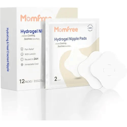 Hydrogel Soothing Gel Pads for Breastfeeding: Breast Pads Reusable for Instant Pain Relief | Provides Cooling Effect | Healing Nipples - 12 Packs(24 Count)