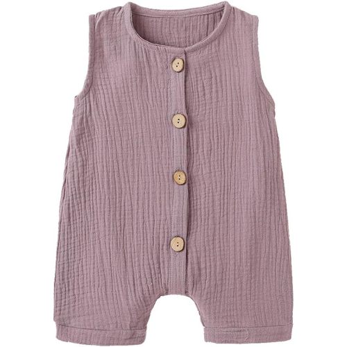 Infant Newborn Baby Boys Girls Cotton Linen Romper Summer Jumpsuit Sleeveless Overalls Clothing Set