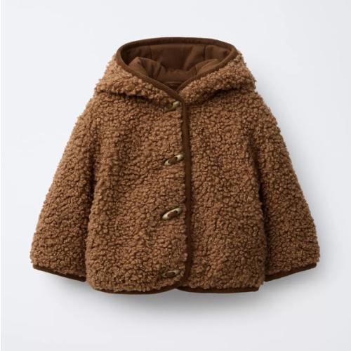 FAUX SHEARLING JACKET WITH FIREMAN CLASP - Brown | ZARA United States