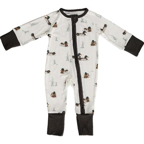 Mebie Baby Taupe Checkered Bamboo Zipper