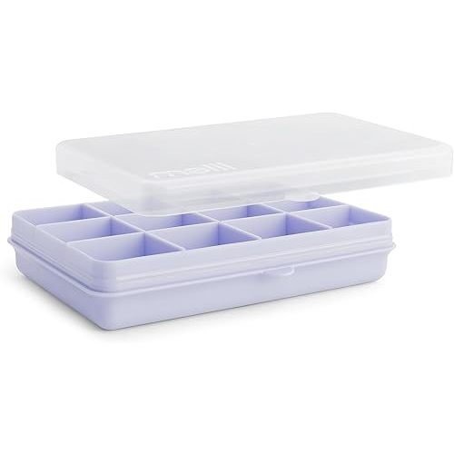 melii Snackle Box – Divided Snack Container, Food Storage for Kids, Removable Dividers, Arts & Crafts, Beads, BPA-Free (Purple, 12 Compartments)