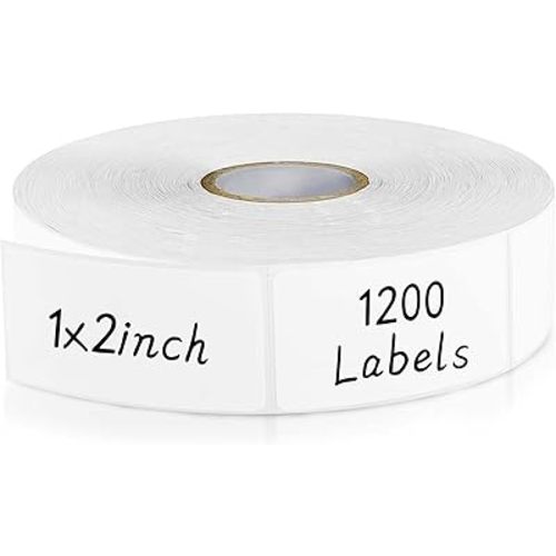 CATIFLIN 1200 Blank Removable Freezer Labels, Waterproof & Oil Resistant Stickers with Perforation Line, Ideal for Food Containers, Jars, and Pantry Organization (1" x 2")