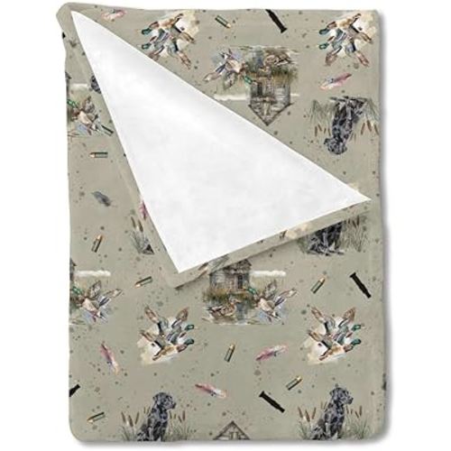 Wild Duck Hunting Hunter Baby Blanket for Boys Girls Mallard Ducks Reed Dogs Swaddle Blanket Hunting Animal Receiving Blanket Daycare Newborn Toddler Nursery Bed Crib Blanket Playmat 50x60