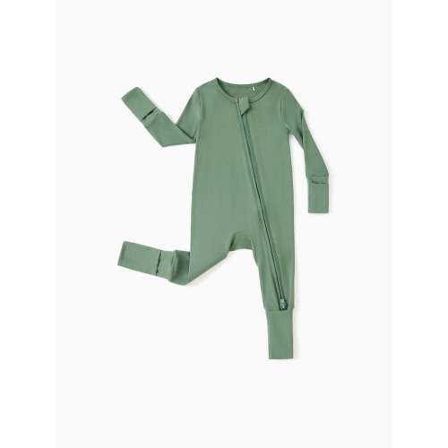 Kids Baby / Girl Bamboo Pajamas With Childlike Print (Snug-Fitting) Dark Green