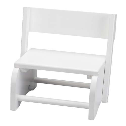 White Wooden 2-in-1 Chair and Stepstool