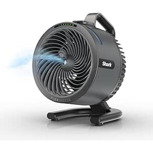 All-New Shark FlexBreeze HydroGo Pro Fan - Powerful, portable fan, indoor & outdoor, dry-touch evaporative mist. Corded & cordless, 5 speeds, extended battery runtime, Graphite, FA056 (2026 Release)