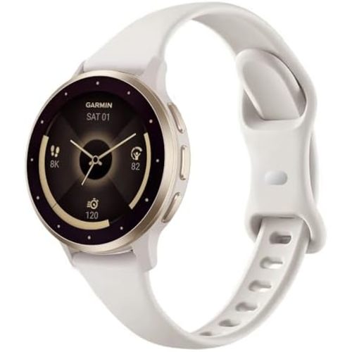 18mm Slim Silicone Watch Bands Compatible with Garmin Venu 3S / Venu 4 41mm/ Vivoactive 4S / Venu 2S / Vivomove 3S/Forerunner 255s/265S, Thin Soft Narrow Sport Wristband Straps for Women Men