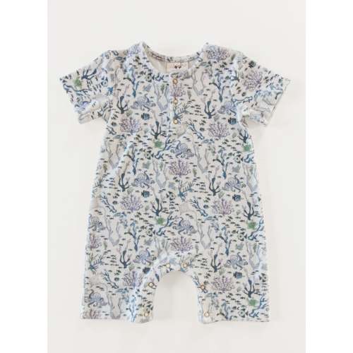 Walker Terry Romper - Coral Reef
