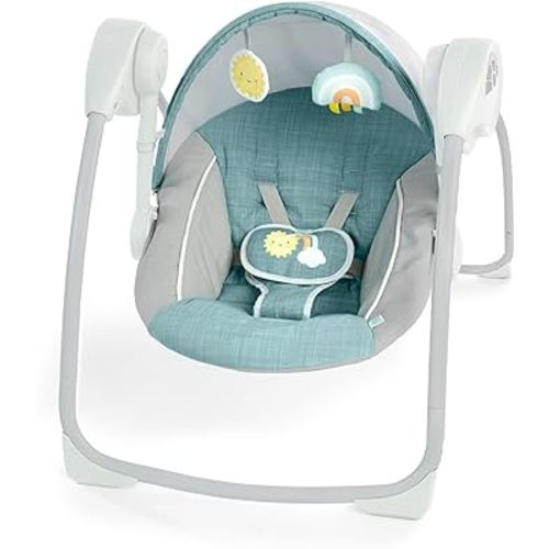 Ingenuity: ity by Ingenuity Sun Valley Canopy Portable Swing - Canopy, 2 Toys, 2-Position Seat Recline, Unisex, for Ages 0-9 Months, Grey