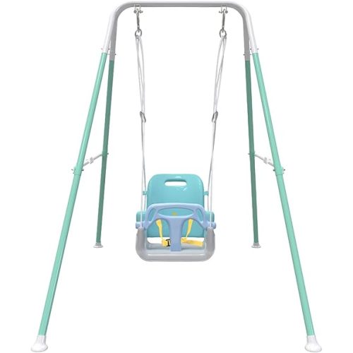 Multifunctional Toddler Swing, Foldable Baby Swing Outdoor & Indoor Use, Easily Installable and Storable (Blue)