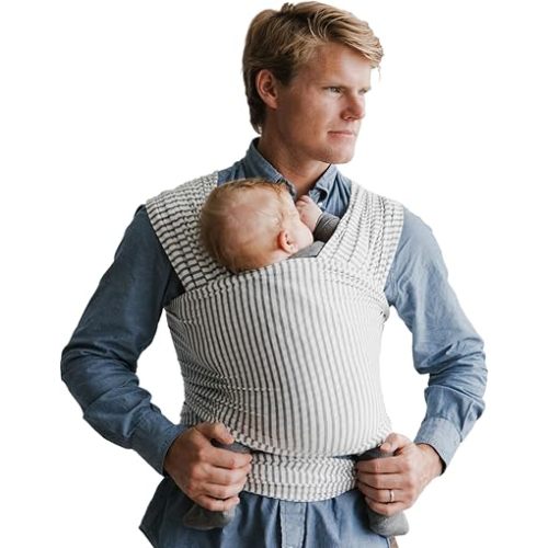 Solly Baby Wrap, Newborn to Toddler Carrier 8-25 Lbs, Natural + Grey Stripe