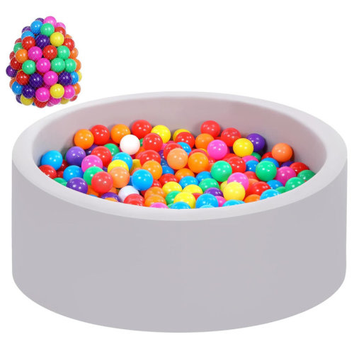 wilwolfer Kids Foam Ball Pit for Toddlers with 100 Balls Large Gray Baby Ball Pit with Soft Memory Sponge Indoor Outdoor Toys | Wayfair