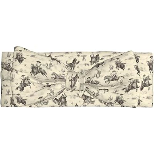Retro Western Cowboy A Print Baby Girls Bows Headbands, Hair Bows for Baby Girls Newborn Headband Stuff Toddler Hair Accessories