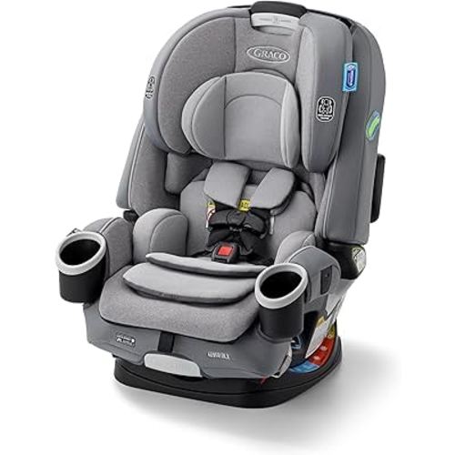 Graco 4Ever DLX 4-in-1 Car Seat, Charlie | Infant to Toddler Car Seat, with 10 Years of Use | Rear-Facing, Forward-Facing and Booster Modes | Safe, Comfortable and Convenient