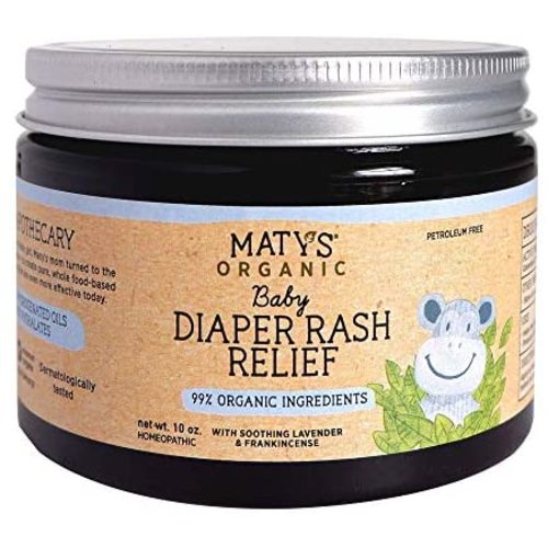 Maty's Baby Diaper Rash Relief - Made With 99 % Organic Ingredients. Made with Lavender, Aloe, Zinc - 10 oz.